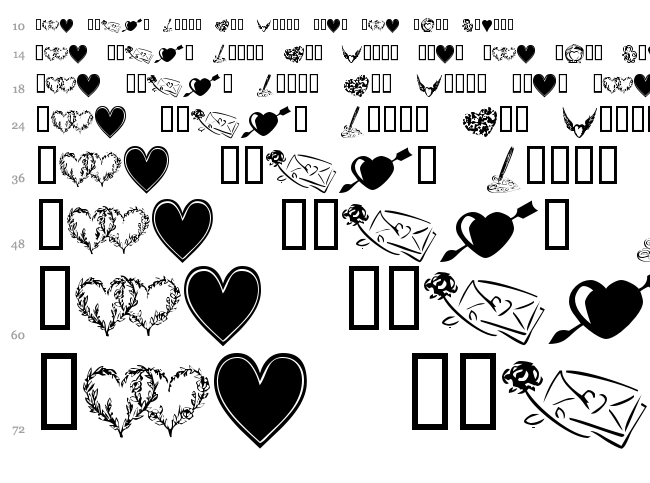 KR Heartily font waterfall